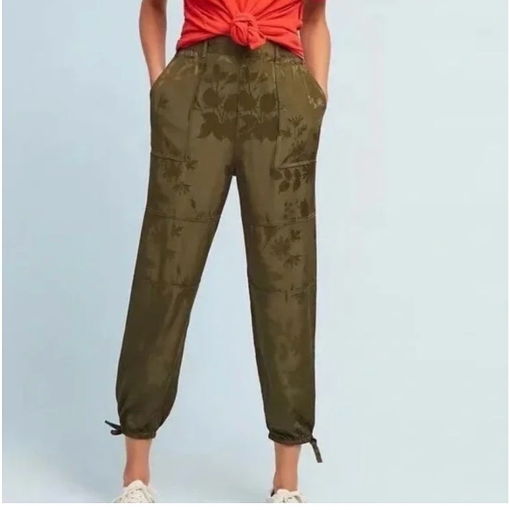 Anthropologie womens jacquard floral joggers size XS